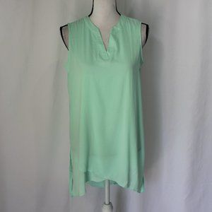 Susan Graver Mint Green Sleeveless Tunic Blouse